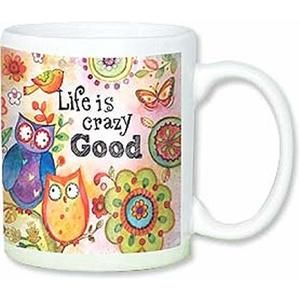 Leanin Tree Ceramic 12oz Coffee Mug Inspirational Good Life Life Is Crazy Good M